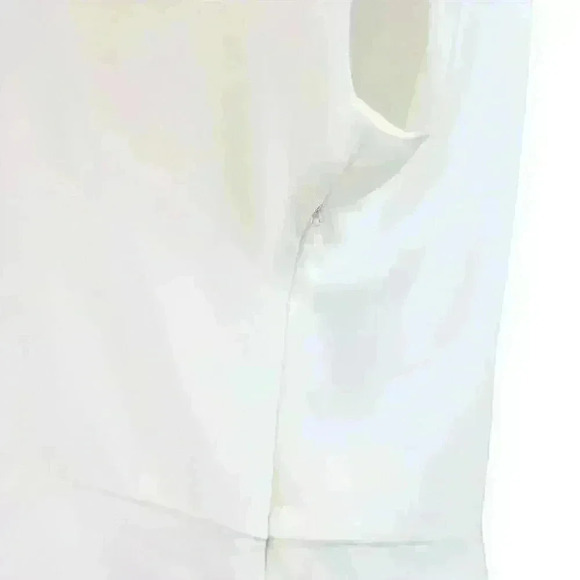 DKNY Cream White Blouse High-Neck Cap-Sleeve Side-Zip Front Pleats Size XS - Picture 7 of 10